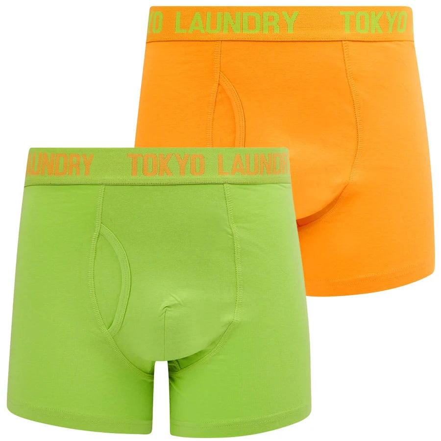 Tokyo Laundry Martem 2 Boxers (2 pack) - Mock Orange/Opaline Green