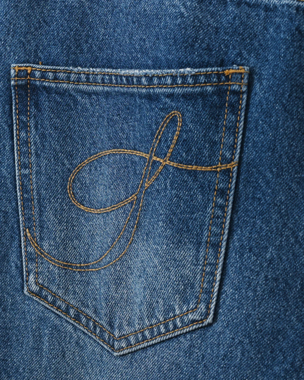 Syenti Released Hem Jeans - Mid Blue