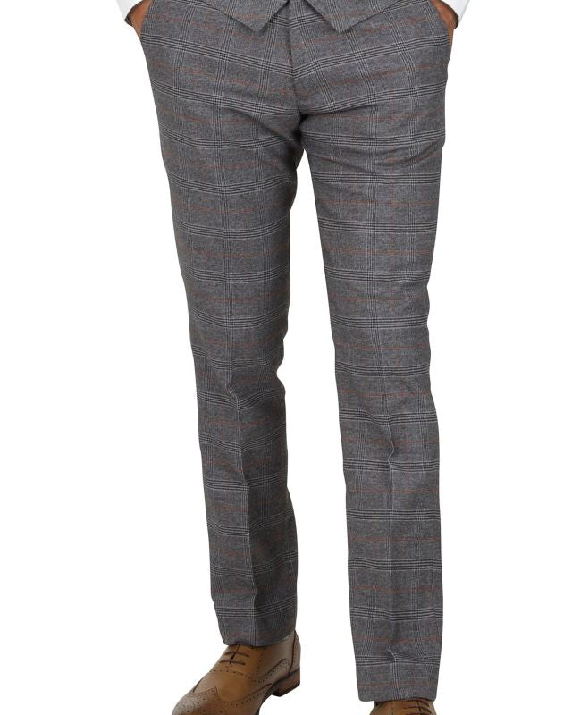 Marc Darcy Jenson Check Trousers Grey
