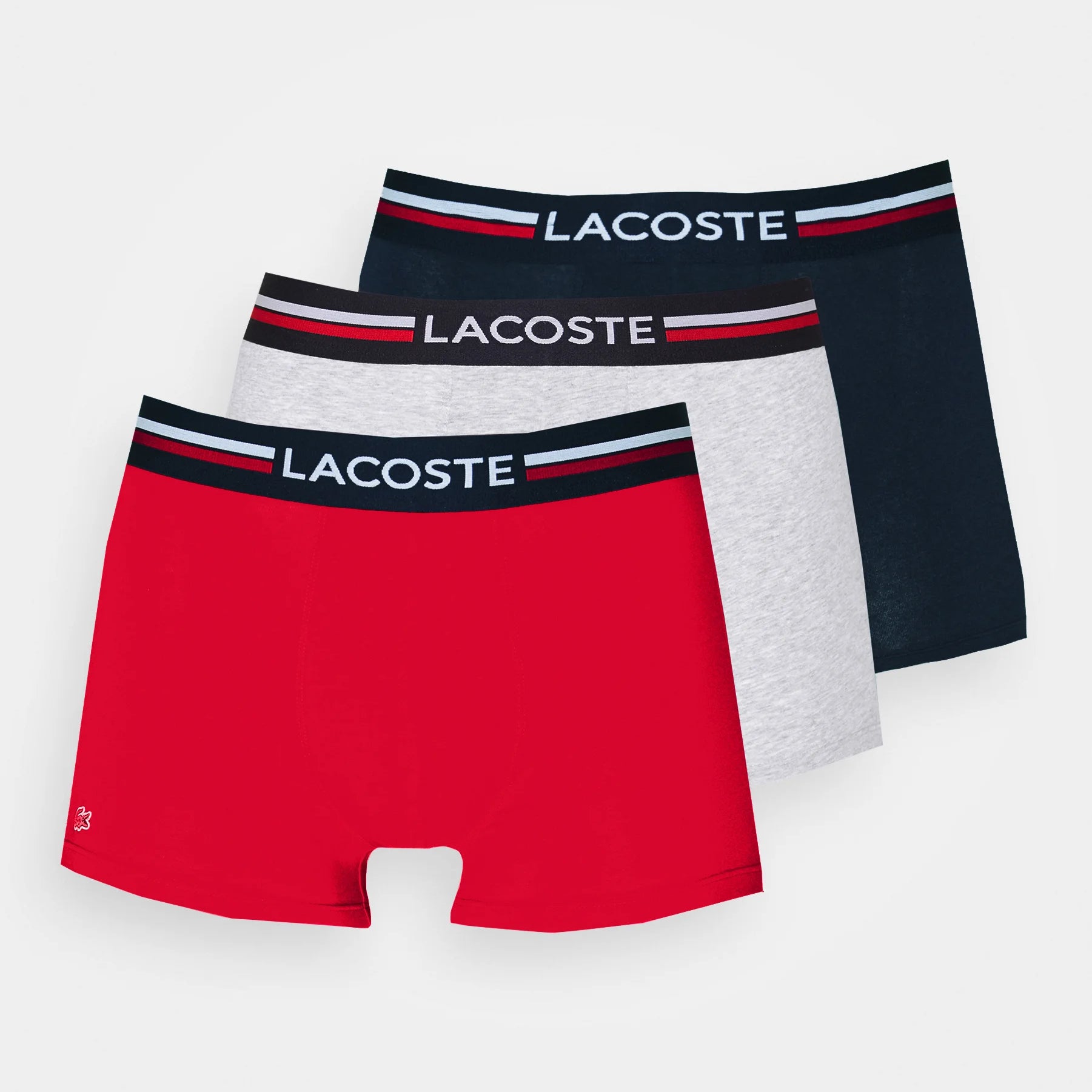 LACOSTE 3 PACK BOXER SHORTS LAW NVYBLUE/WHITERED