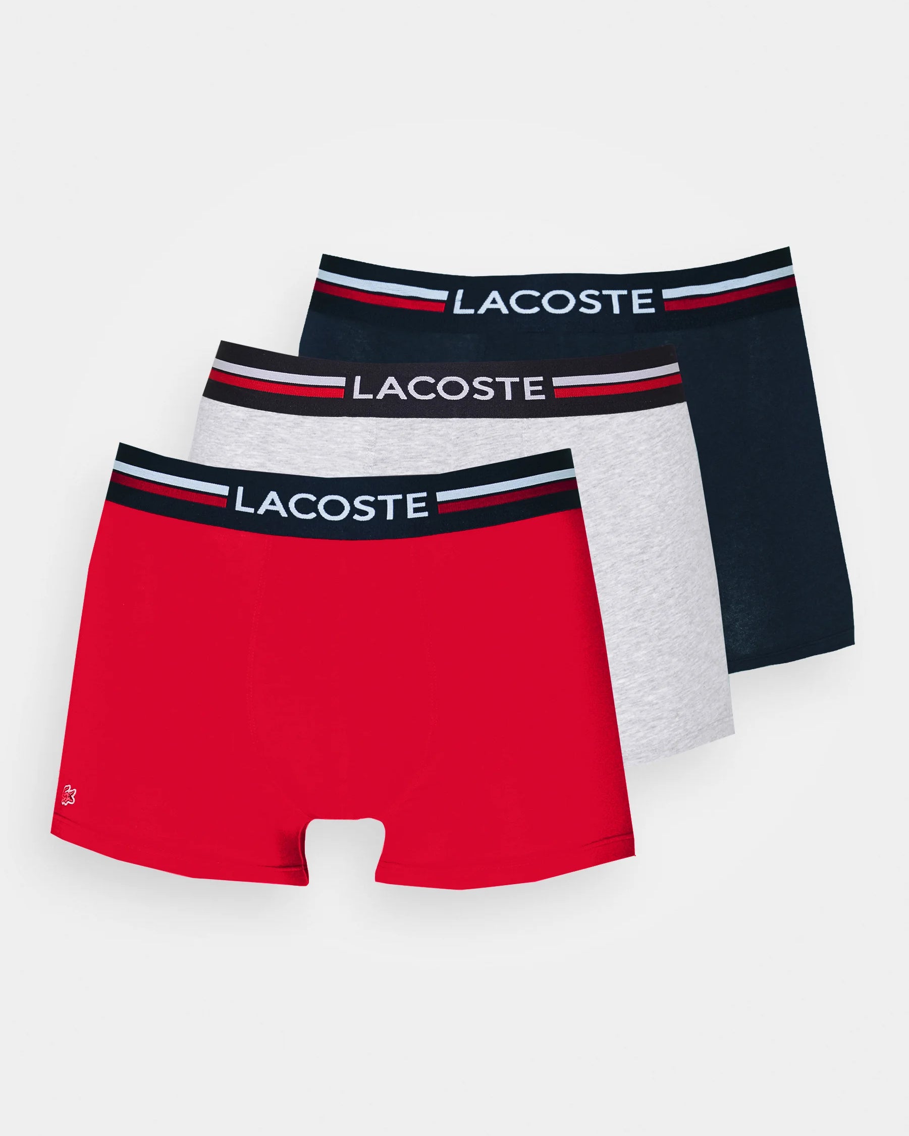 LACOSTE 3 PACK BOXER SHORTS LAW NVYBLUE/WHITERED