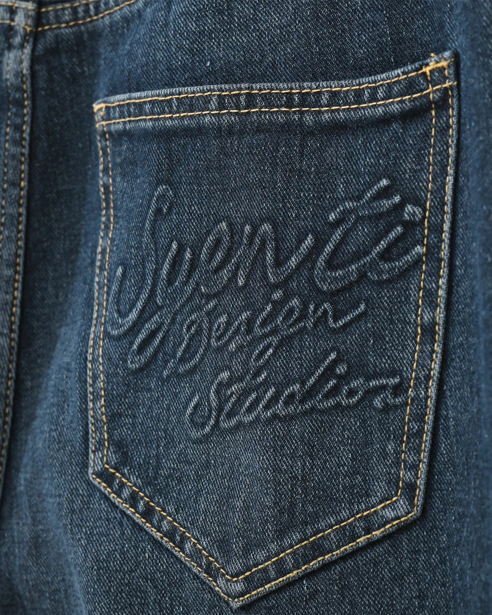 Syenti Embossed Jeans - Dark Blue
