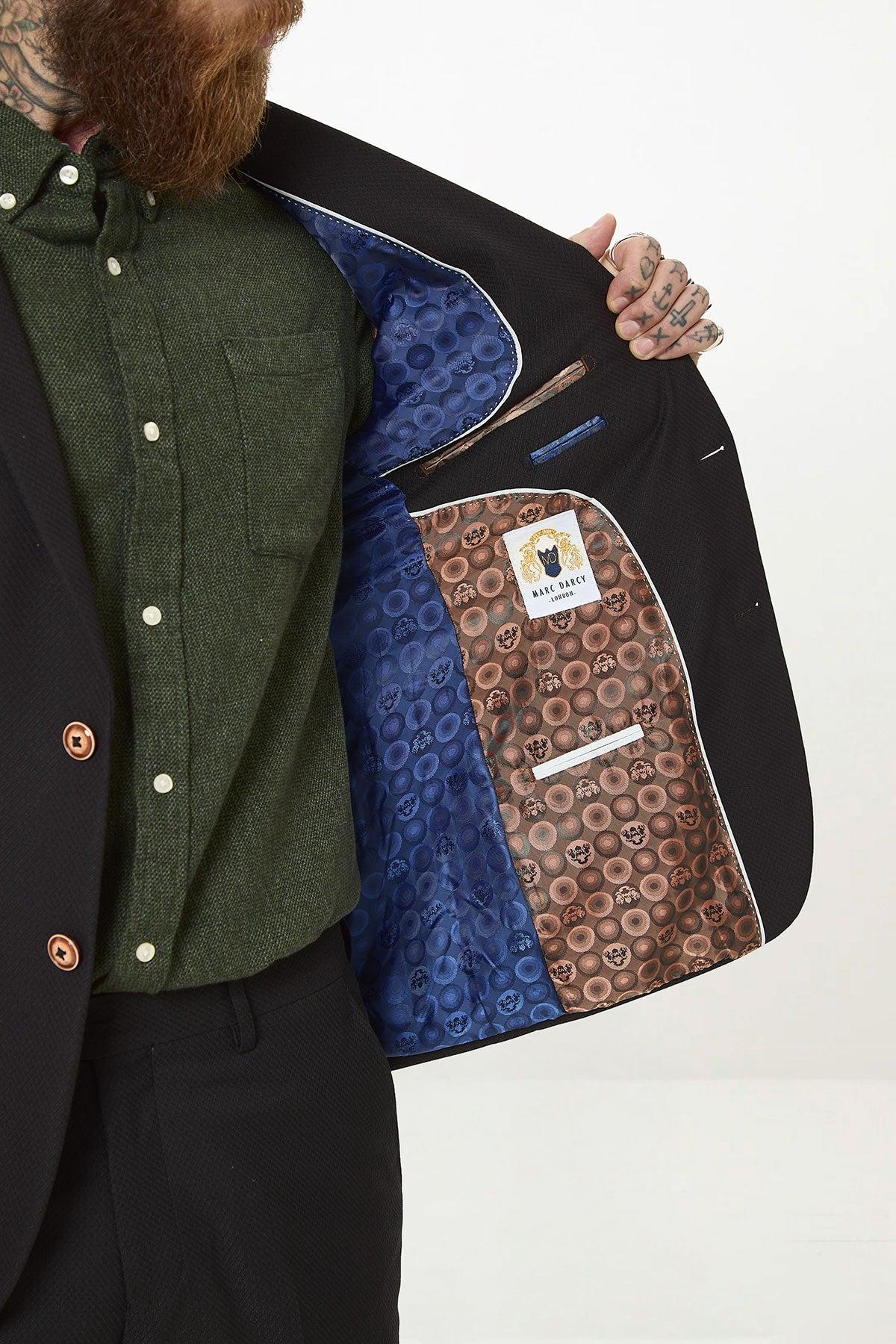 Marc Darcy Max Blazer With Contrast Buttons - Black