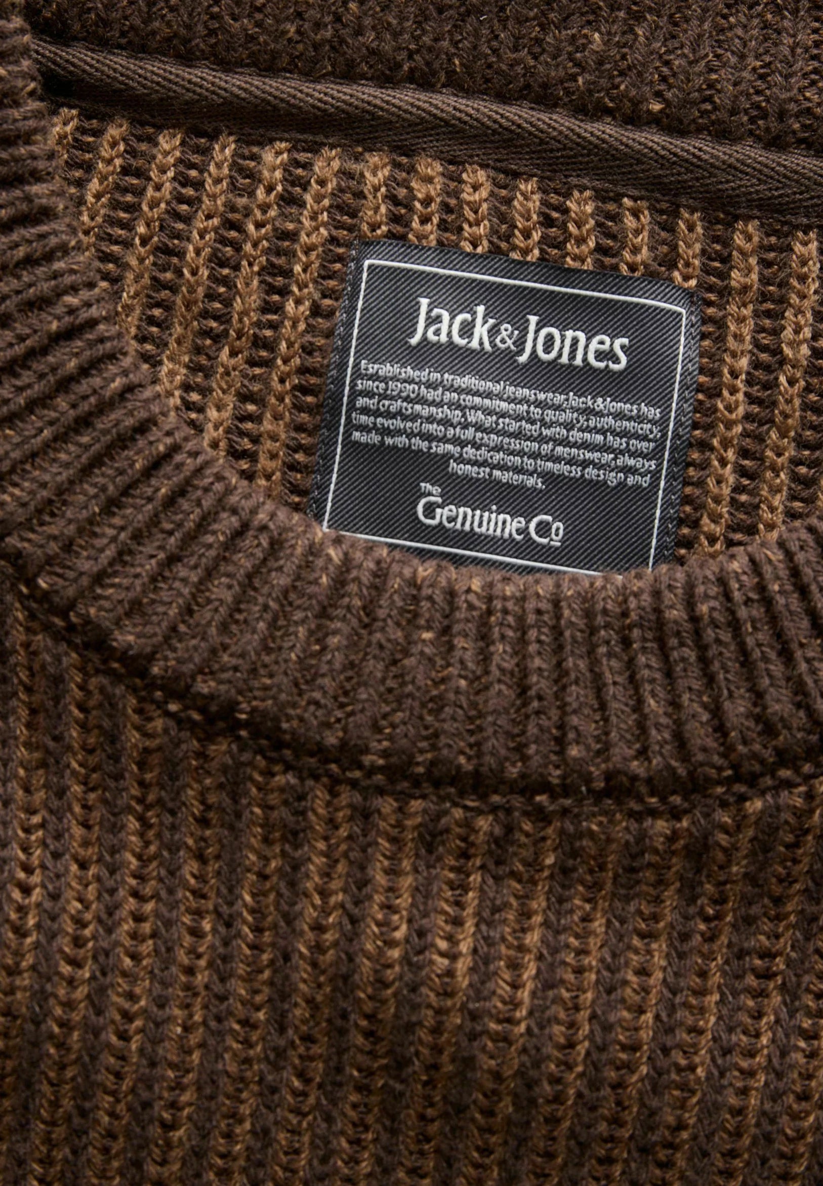 Jack & Jones Dover Knitted Crewneck - Cocoa/Twist