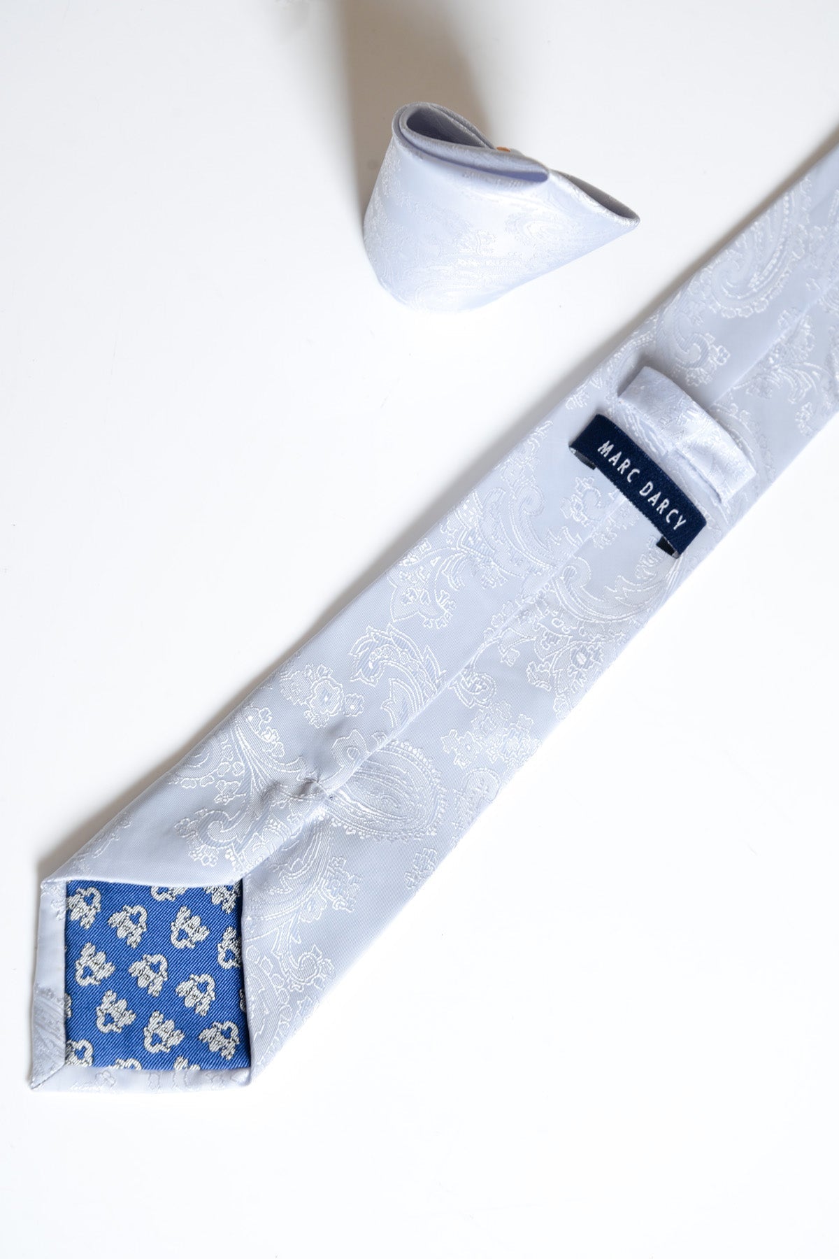 Marc Darcy Paisley Tie Set Silver