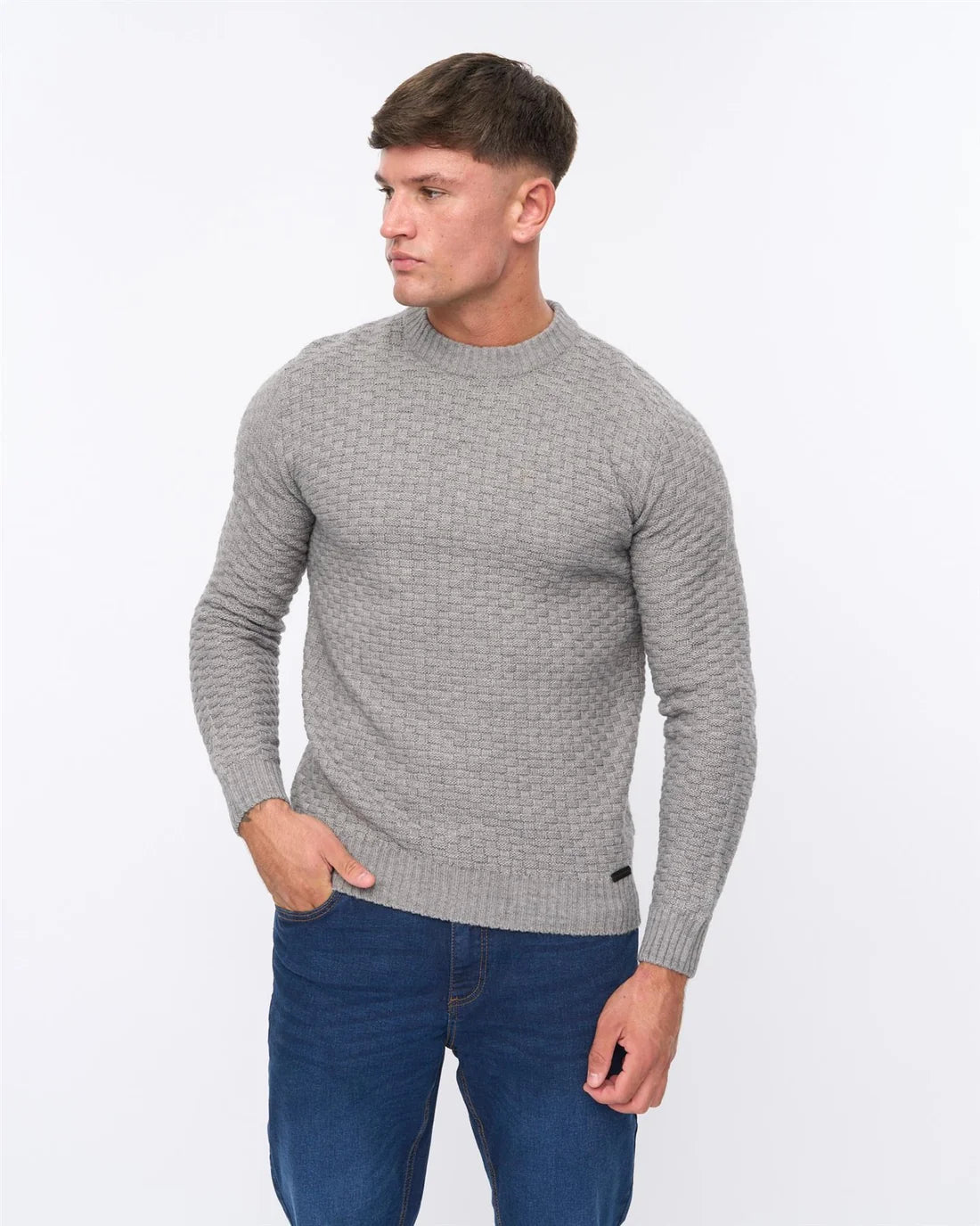 Duck and Cover Matera Texture Knit - Grey Marl