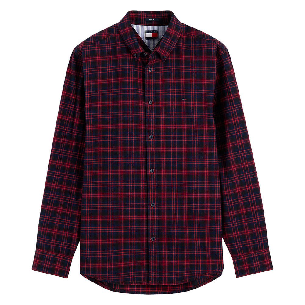 Tommy Jeans DM0DM23258 TJM Regular Flannel Check Shirt - Fierce Red Check