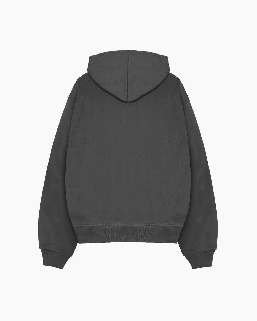Syenti Crest Zip Thru Hoodie - Dark Grey