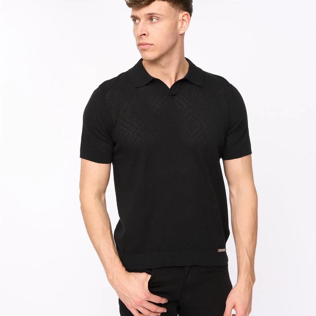 Duck & Cover Dedham Knit Polo Shirt - Black