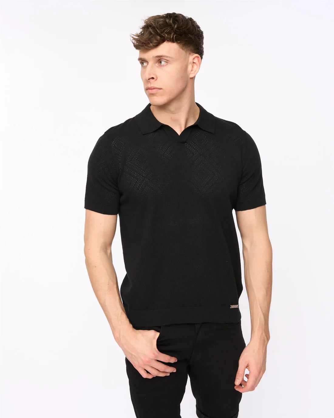 Duck & Cover Dedham Knit Polo Shirt - Black