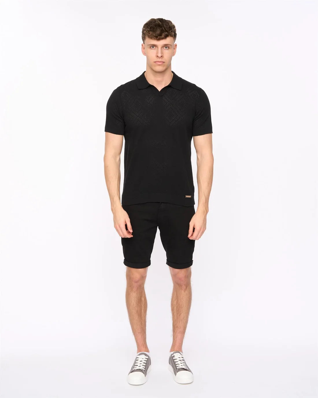 Duck & Cover Dedham Knit Polo Shirt - Black