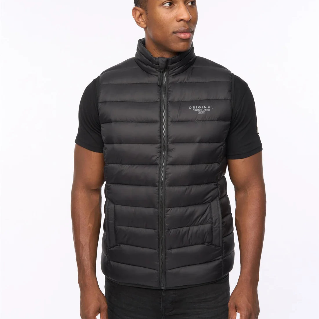 Crosshatch Gattering Gilet - Black