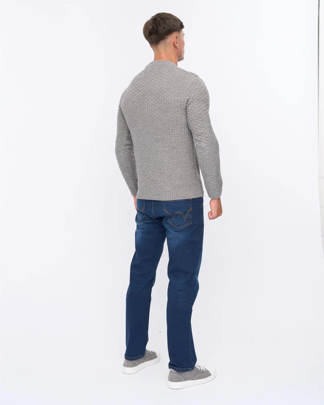 Duck and Cover Matera Texture Knit - Grey Marl