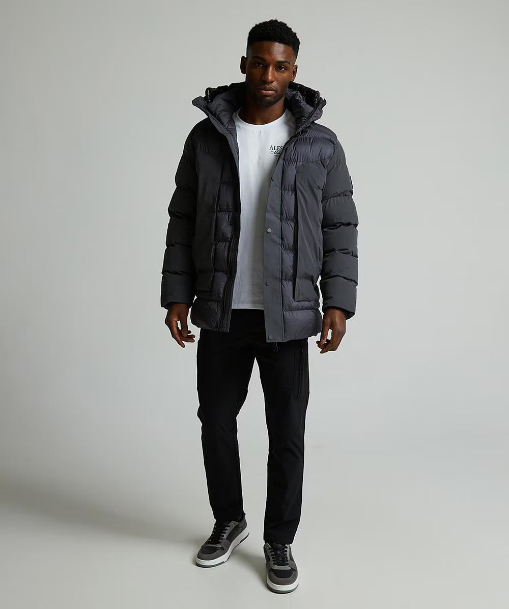 Alessandro Zavetti Conchiglia Puffer Parka Jacket Asphalt