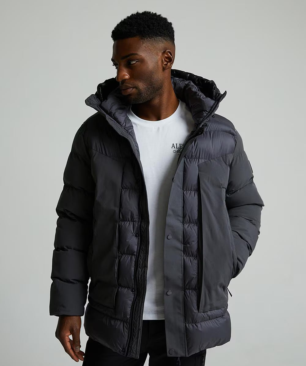 Alessandro Zavetti Conchiglia Puffer Parka Jacket Asphalt