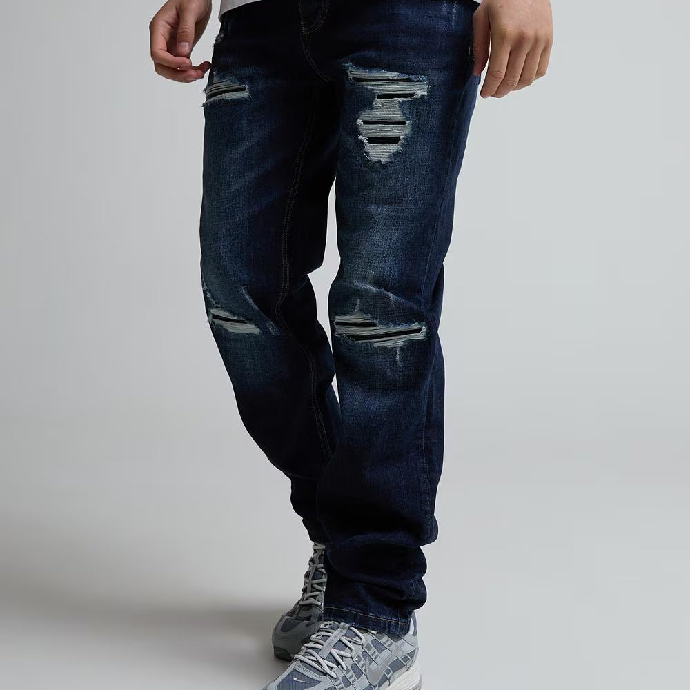 Alessandro Zavetti Pridazzello Loose Stacked Denim Jeans - Indigo Blue Wash