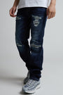 Alessandro Zavetti Pridazzello Loose Stacked Denim Jeans - Indigo Blue Wash