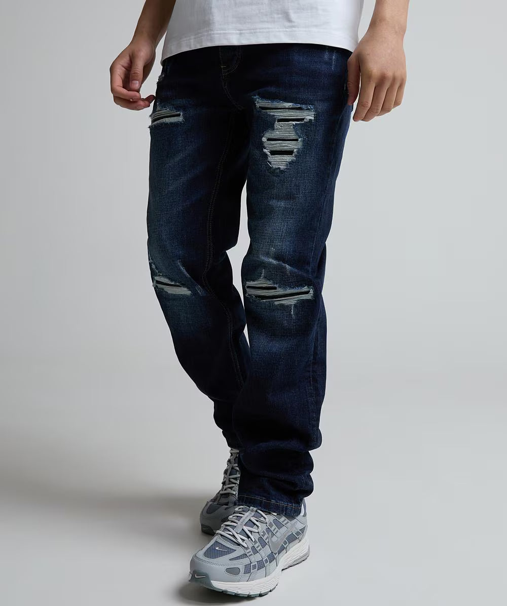 Alessandro Zavetti Pridazzello Loose Stacked Denim Jeans - Indigo Blue Wash