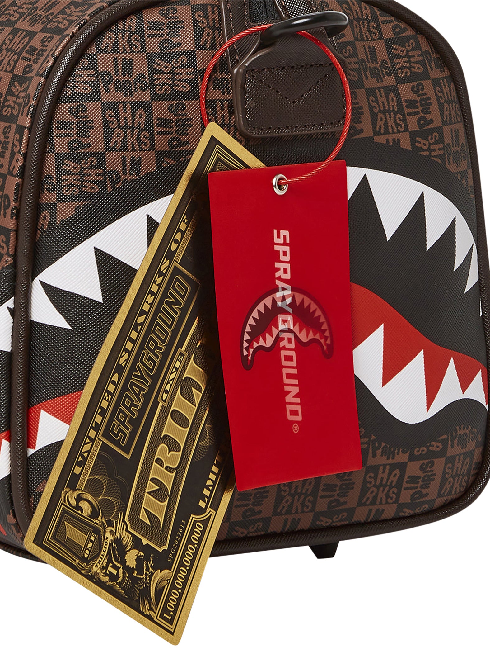 Sprayground 910D6520 Sharks In Paris Mini Duffle Bag - Brown