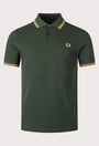 FRED PERRY M3600 PLAIN FRED PERRY POLO SHIRT Y22 CRT GRN/HNYCMB