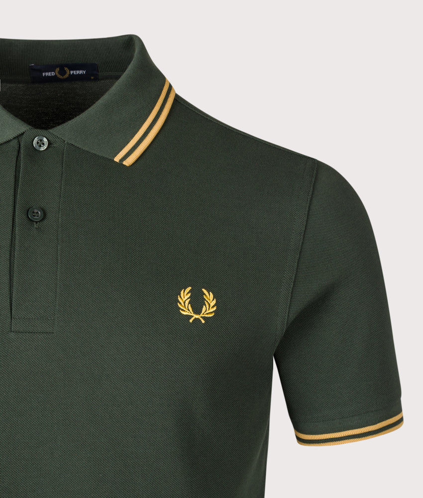 FRED PERRY M3600 PLAIN FRED PERRY POLO SHIRT Y22 CRT GRN/HNYCMB