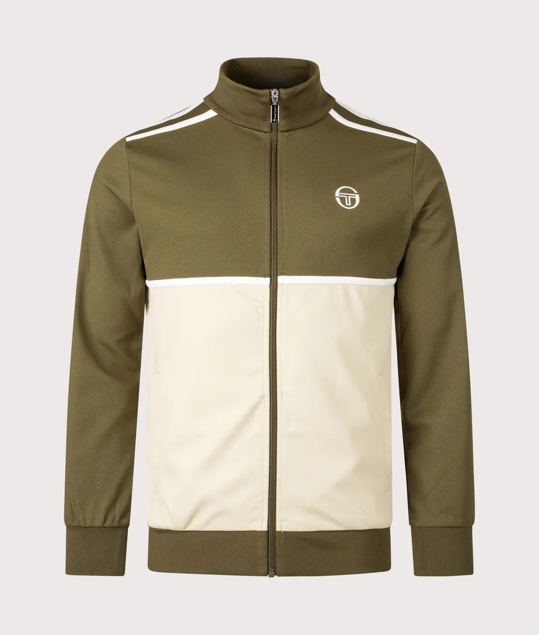 Sergio Tacchini STM12238 Locchi Track Top - Dark Olive/Mojave Desert/Gardenia