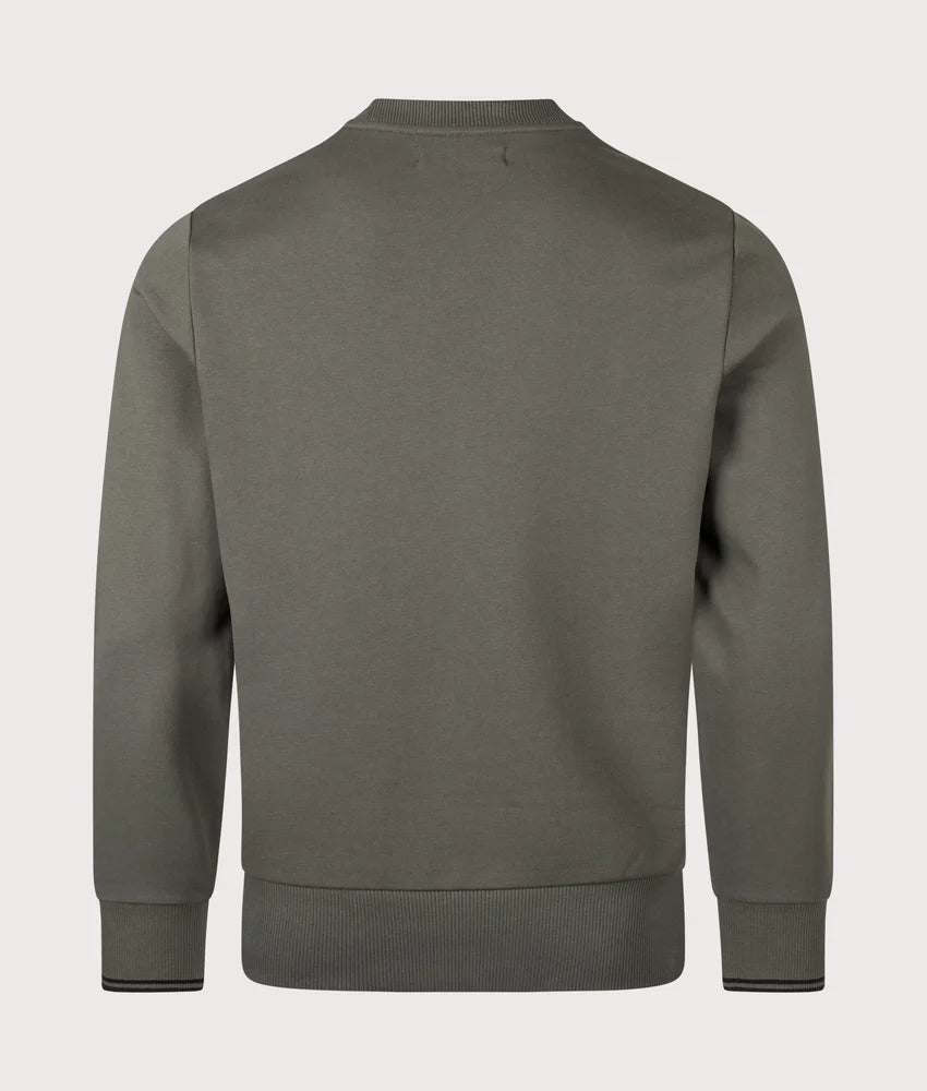 Fred Perry M7535 Crewneck Sweatshirt U70 - Field Green Black