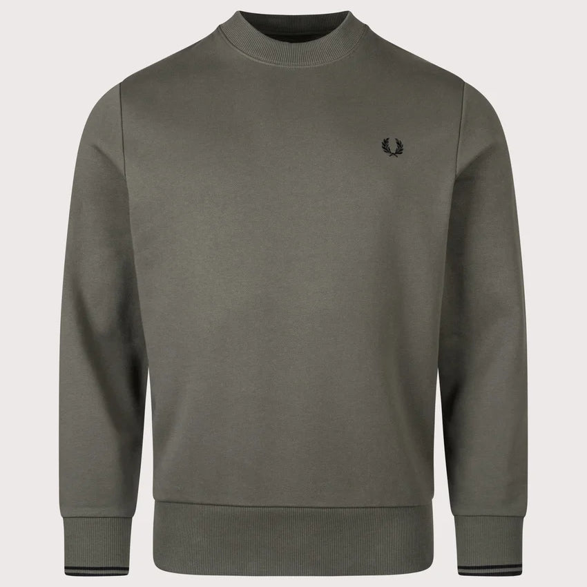 Fred Perry M7535 Crewneck Sweatshirt U70 - Field Green Black
