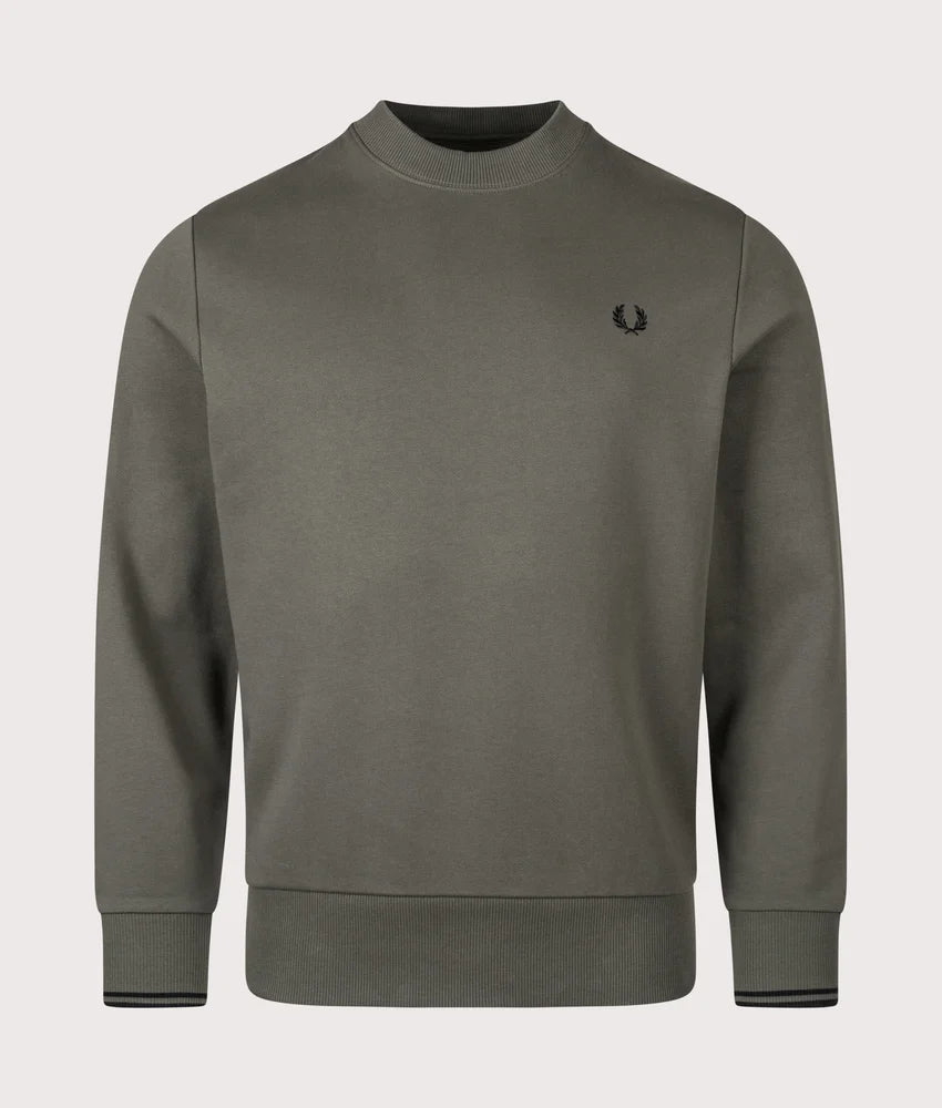 Fred Perry M7535 Crewneck Sweatshirt U70 - Field Green Black