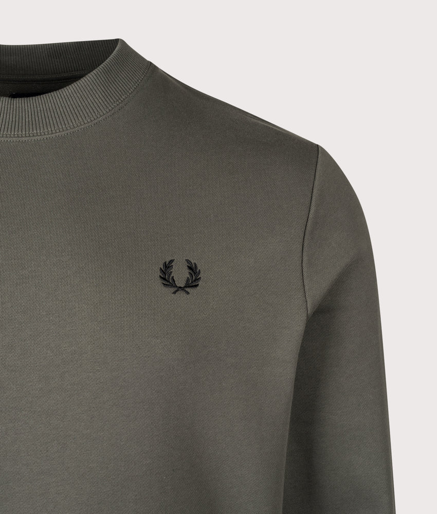 Fred Perry M7535 Crewneck Sweatshirt U70 - Field Green Black