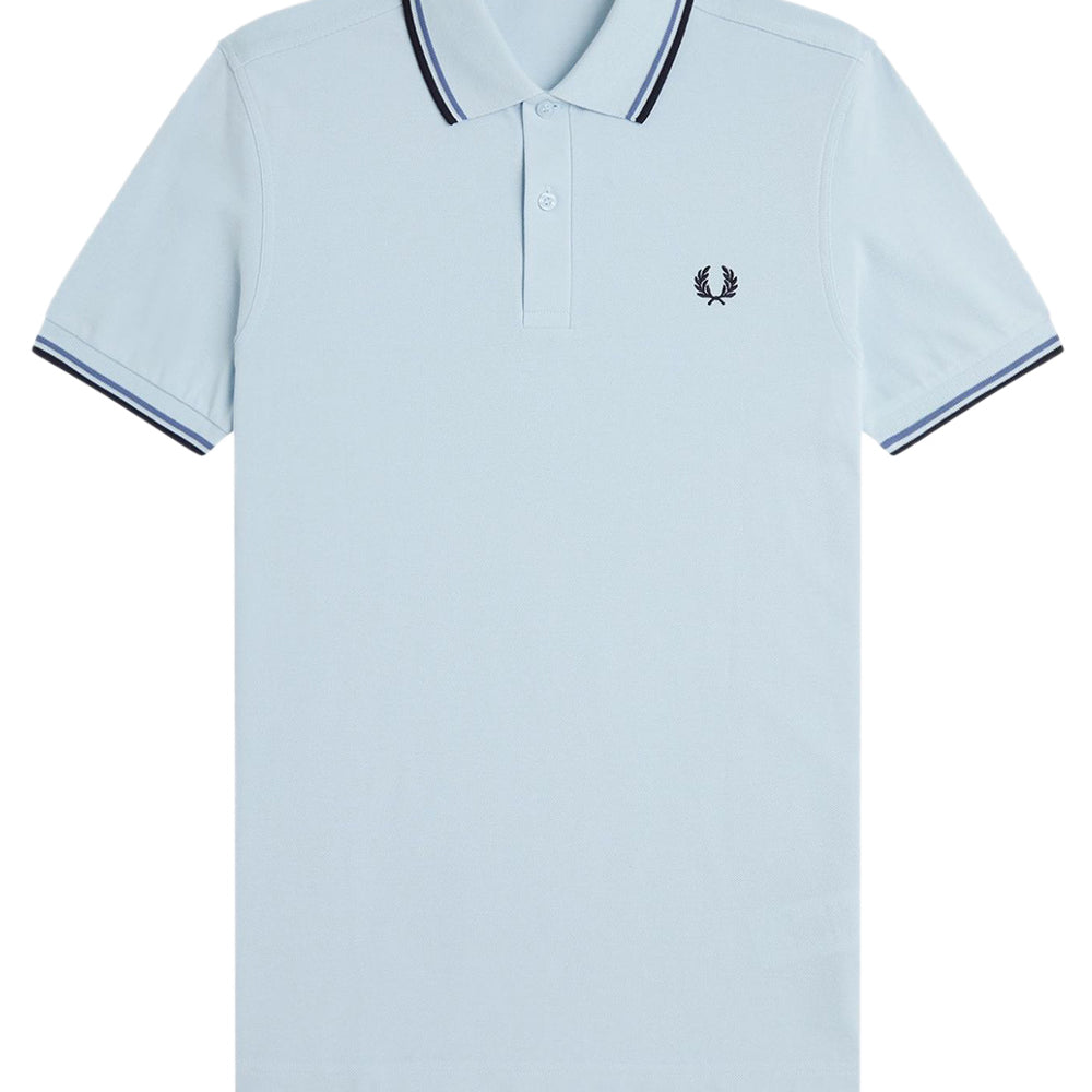 Fred Perry M3600 Twin Tipped Polo 96A - LGTIC/ACEBL/NAVY