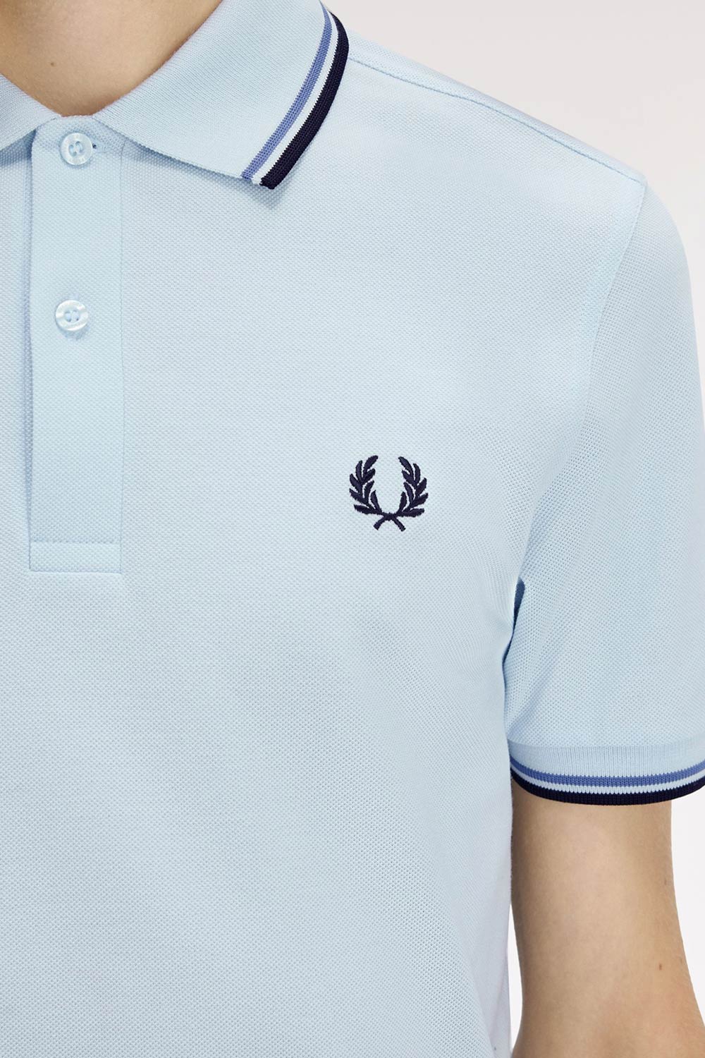 Fred Perry M3600 Twin Tipped Polo 96A - LGTIC/ACEBL/NAVY