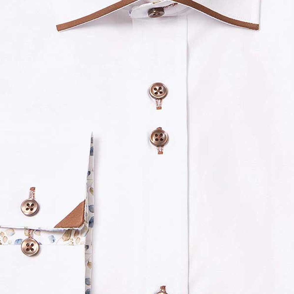 Guide London LS77172 Shirt - White/Tan