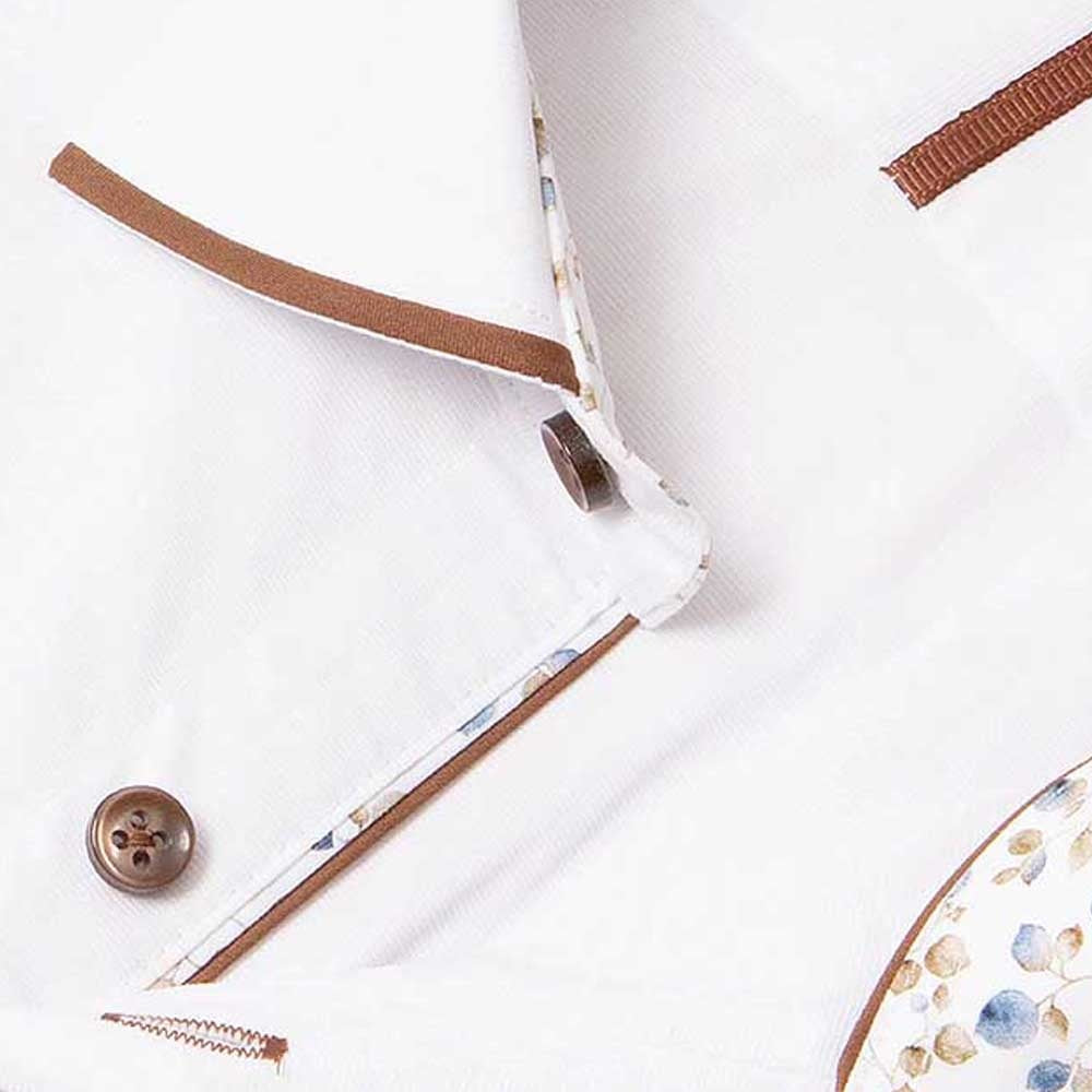 Guide London LS77172 Shirt - White/Tan