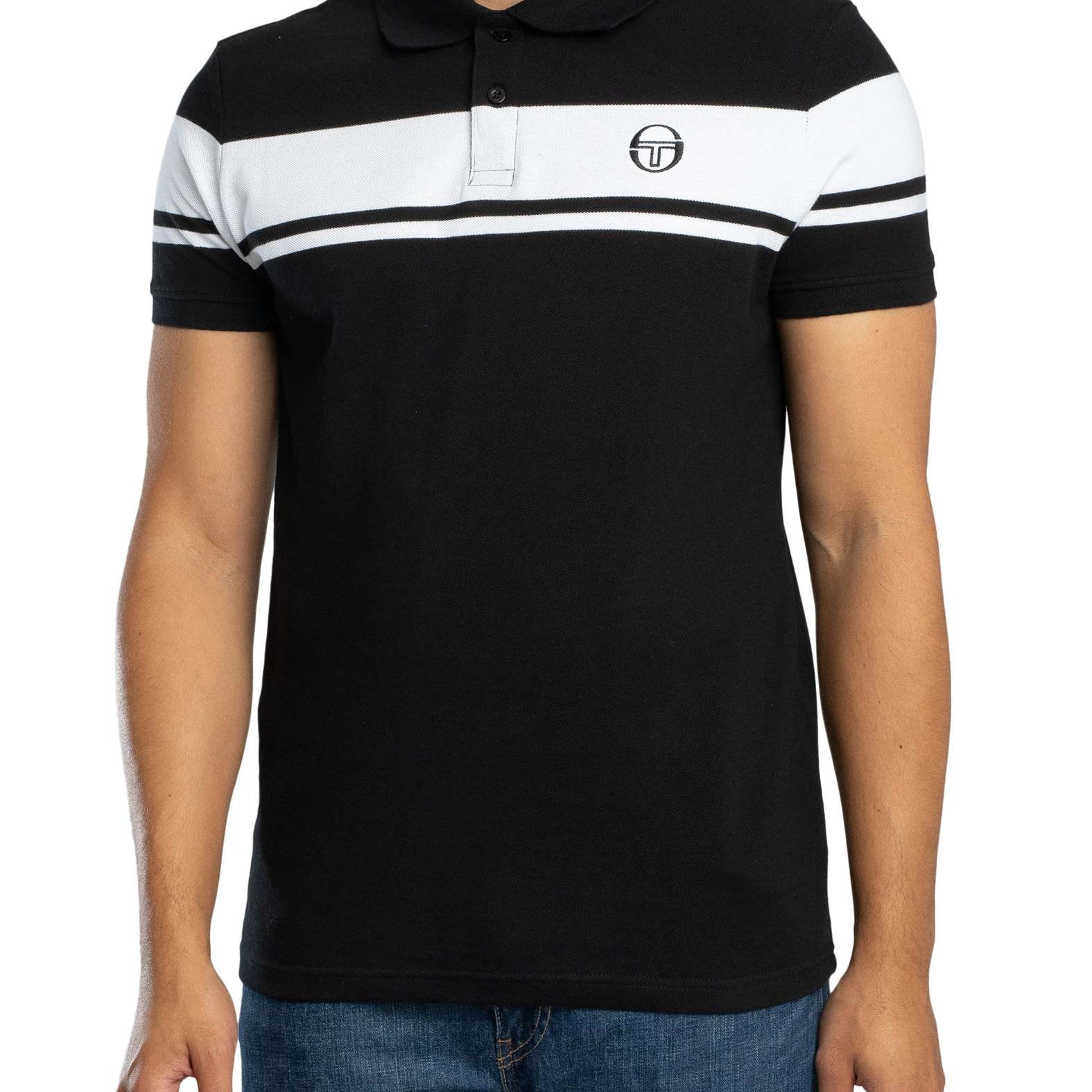 Sergio Tacchini STM14554 Young Line Polo 166 - Black/White