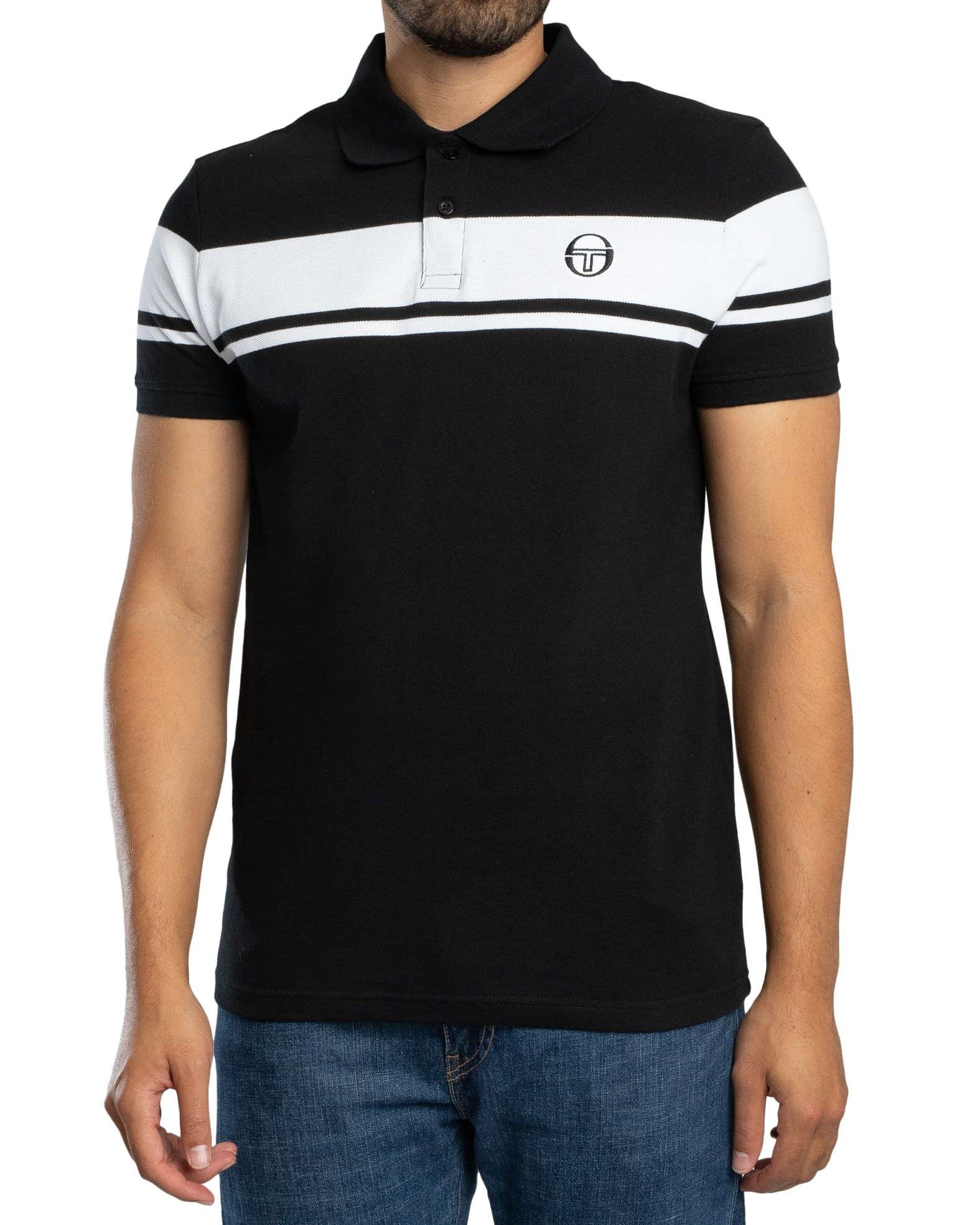 Sergio Tacchini STM14554 Young Line Polo 166 - Black/White