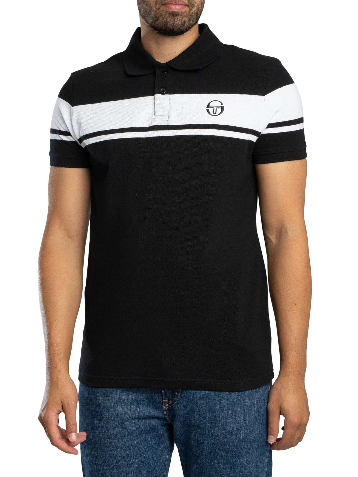 Sergio Tacchini STM14554 Young Line Polo 166 - Black/White