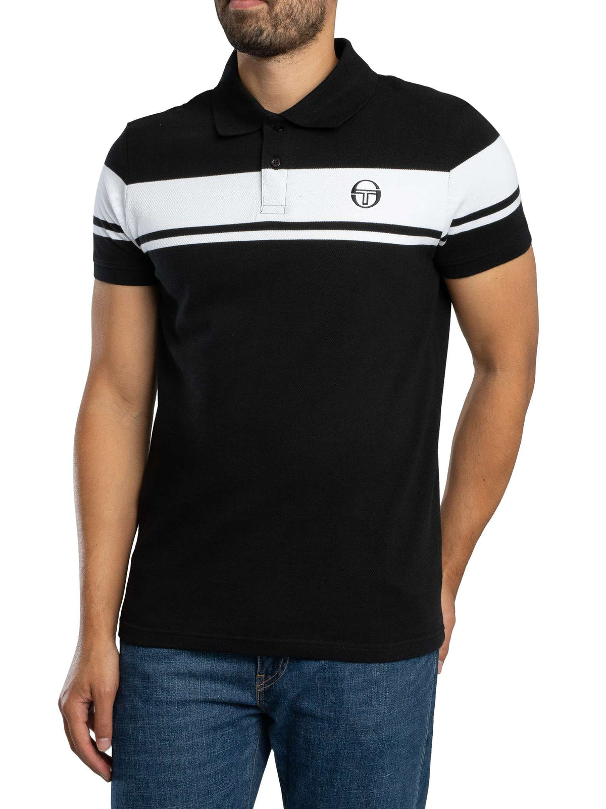 Sergio Tacchini STM14554 Young Line Polo 166 - Black/White