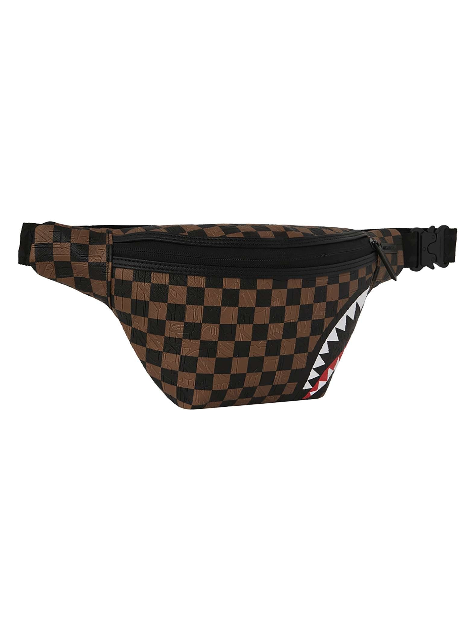 Sprayground 910B8240 Check 2 Emboss Savvy Crossbody Bag - Brown