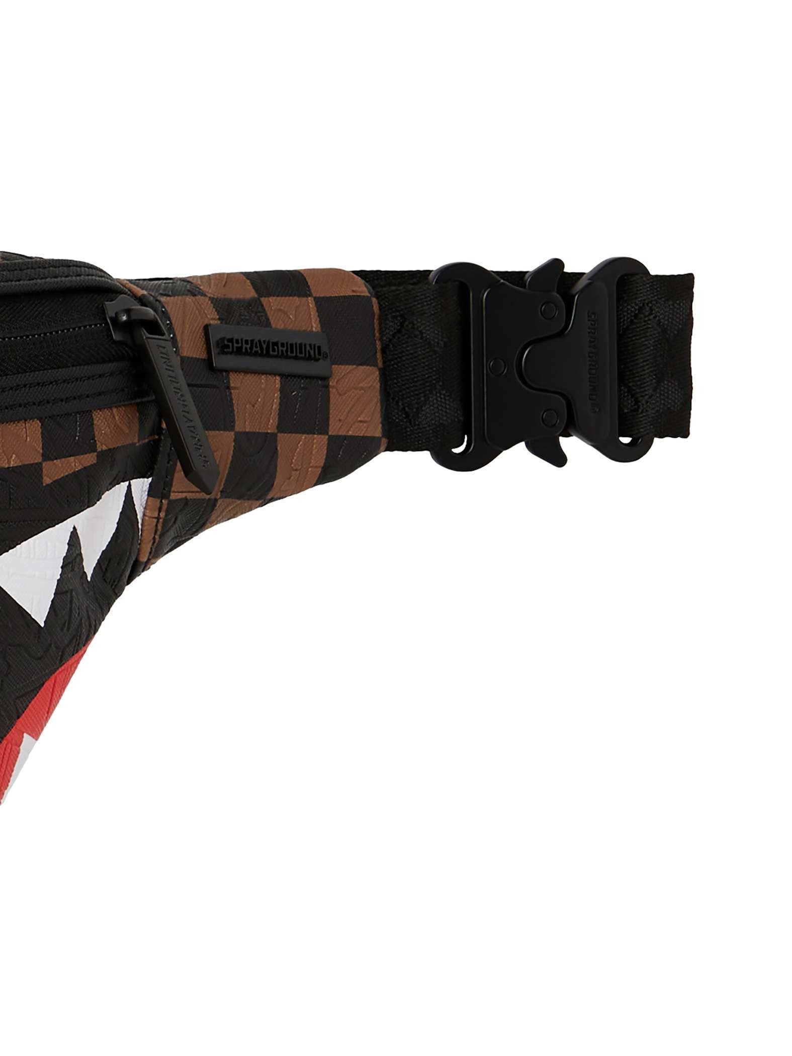 Sprayground 910B8240 Check 2 Emboss Savvy Crossbody Bag - Brown