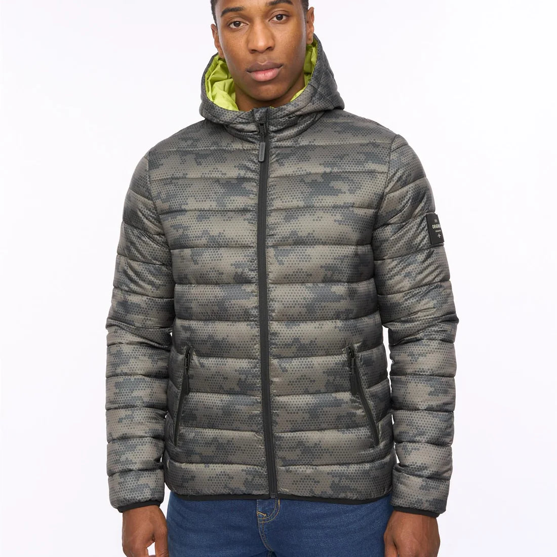Crosshatch Gattering Jacket - Camo Olive