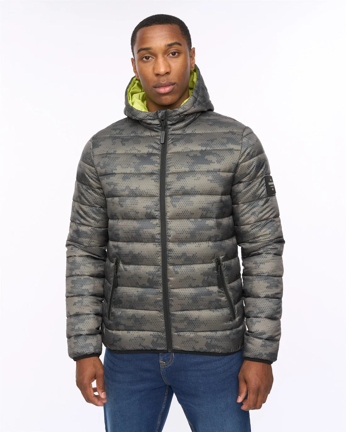 Crosshatch Gattering Jacket - Camo Olive