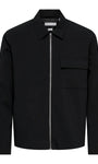 Only & Sons Regular Zip Overshirt - Jet Black