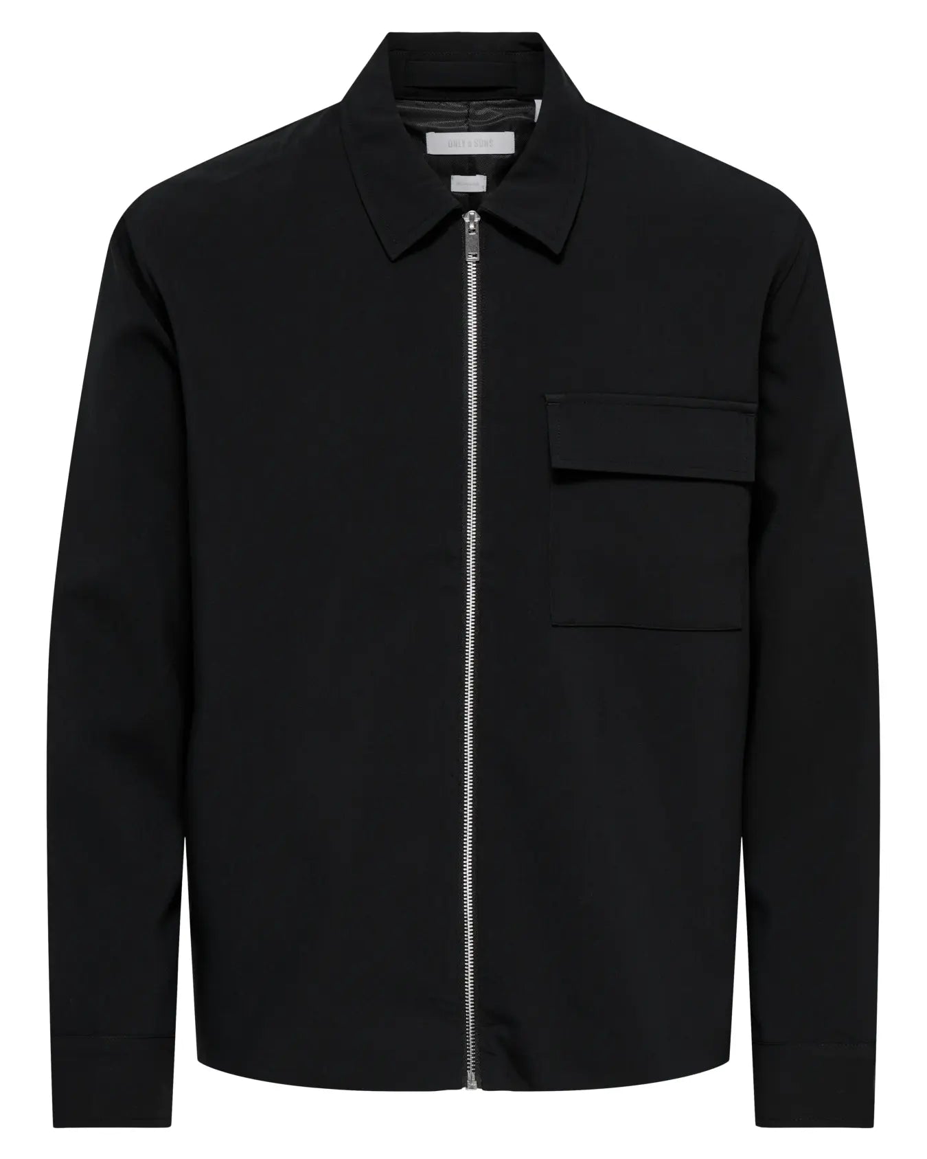 Only & Sons Regular Zip Overshirt - Jet Black