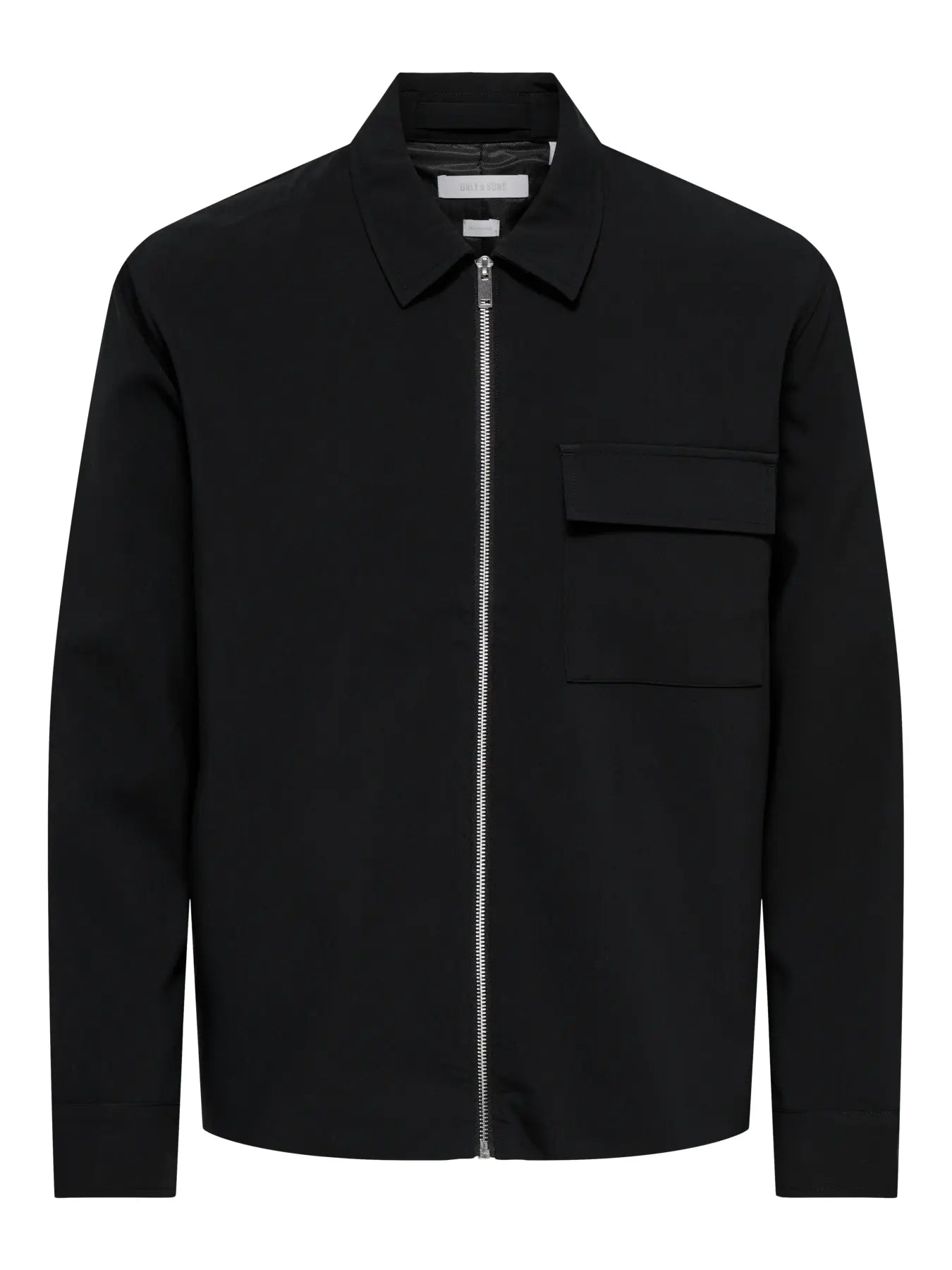 Only & Sons Regular Zip Overshirt - Jet Black