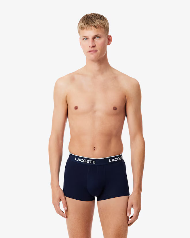 Lacoste Stretch Cotton Trunks (3 Pack) - HY0 Navy Blue/Green