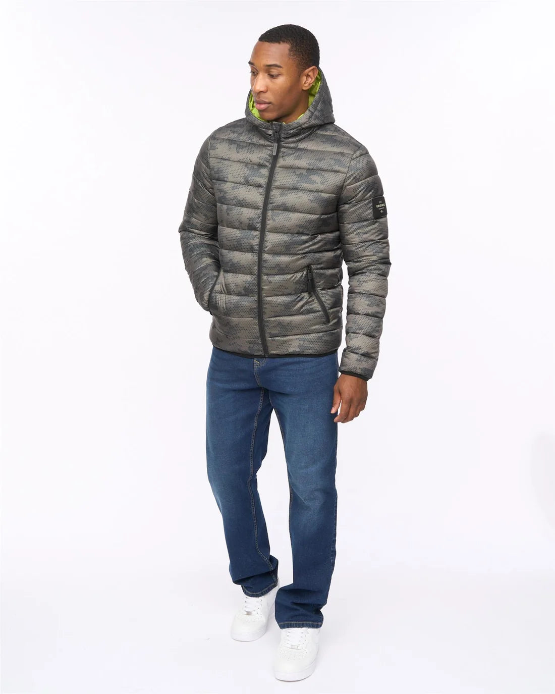 Crosshatch Gattering Jacket - Camo Olive