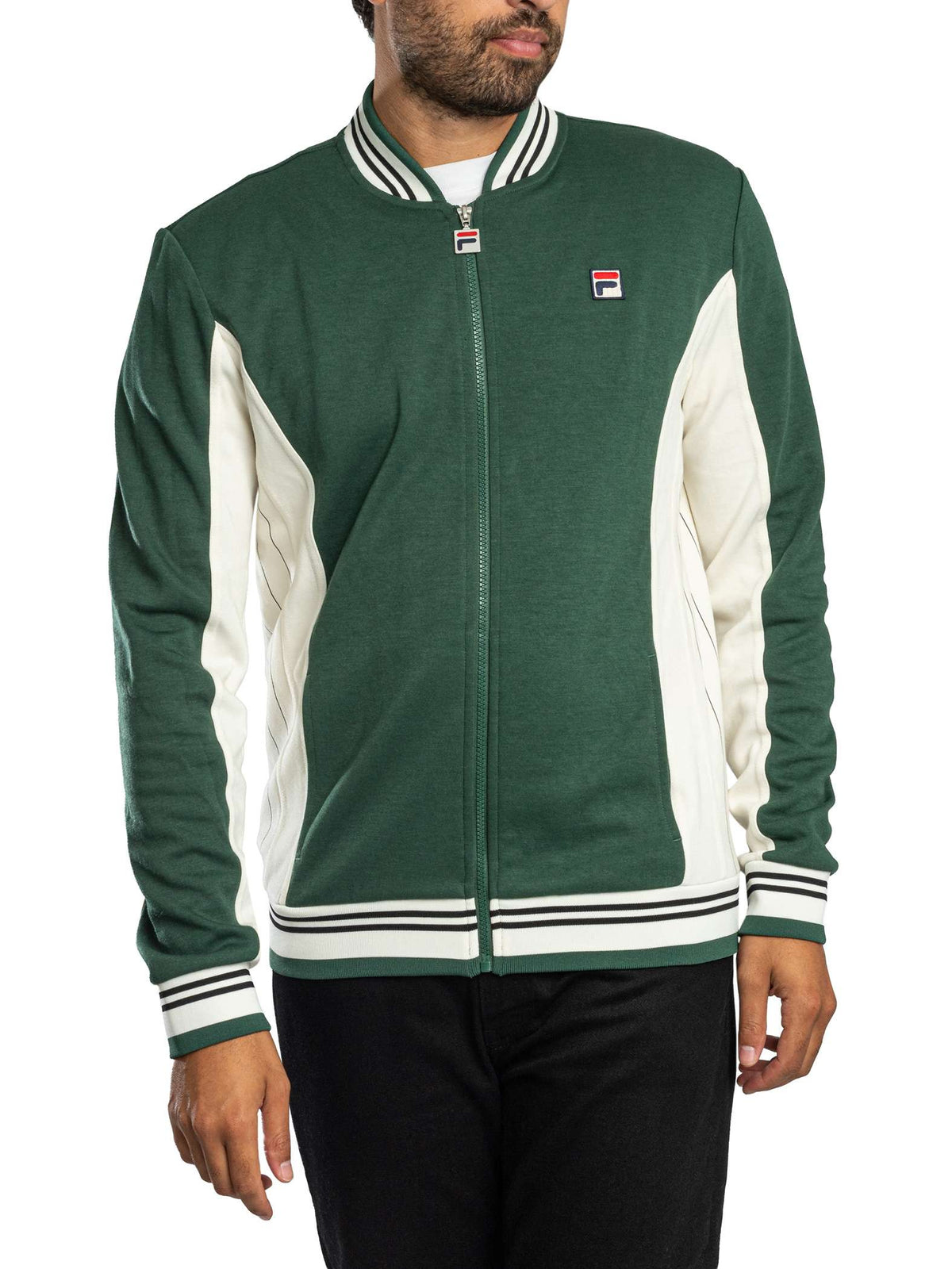 Fila LM161RN1 Settanta Baseball Jacket 266 - Pine Needle/Gardenia/Black