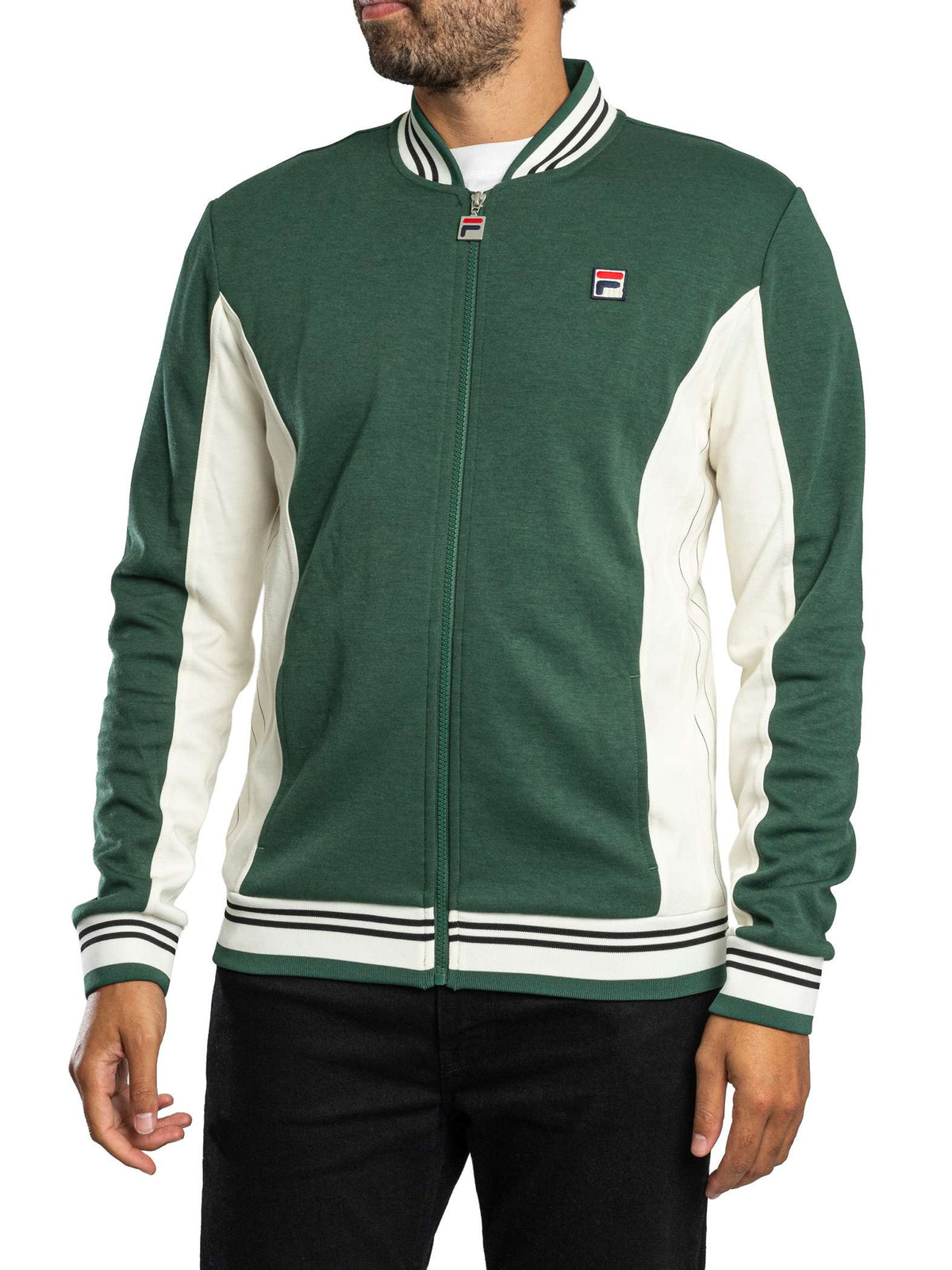 Fila LM161RN1 Settanta Baseball Jacket 266 - Pine Needle/Gardenia/Black
