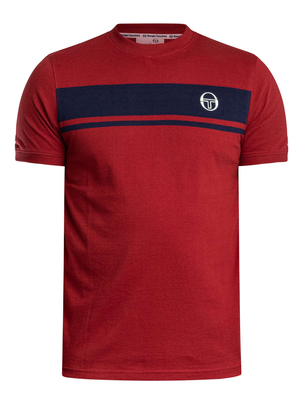 Sergio Tacchini STM14593 Master Tee Crewneck T-Shirt 500 - Merlot/Maritime Blue